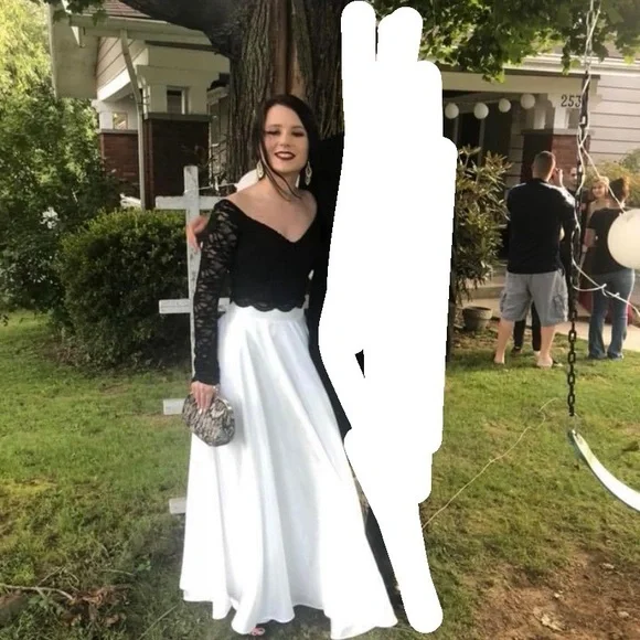 Windsor | Dresses | White And Black Two Piece Prom Dress | Poshmark